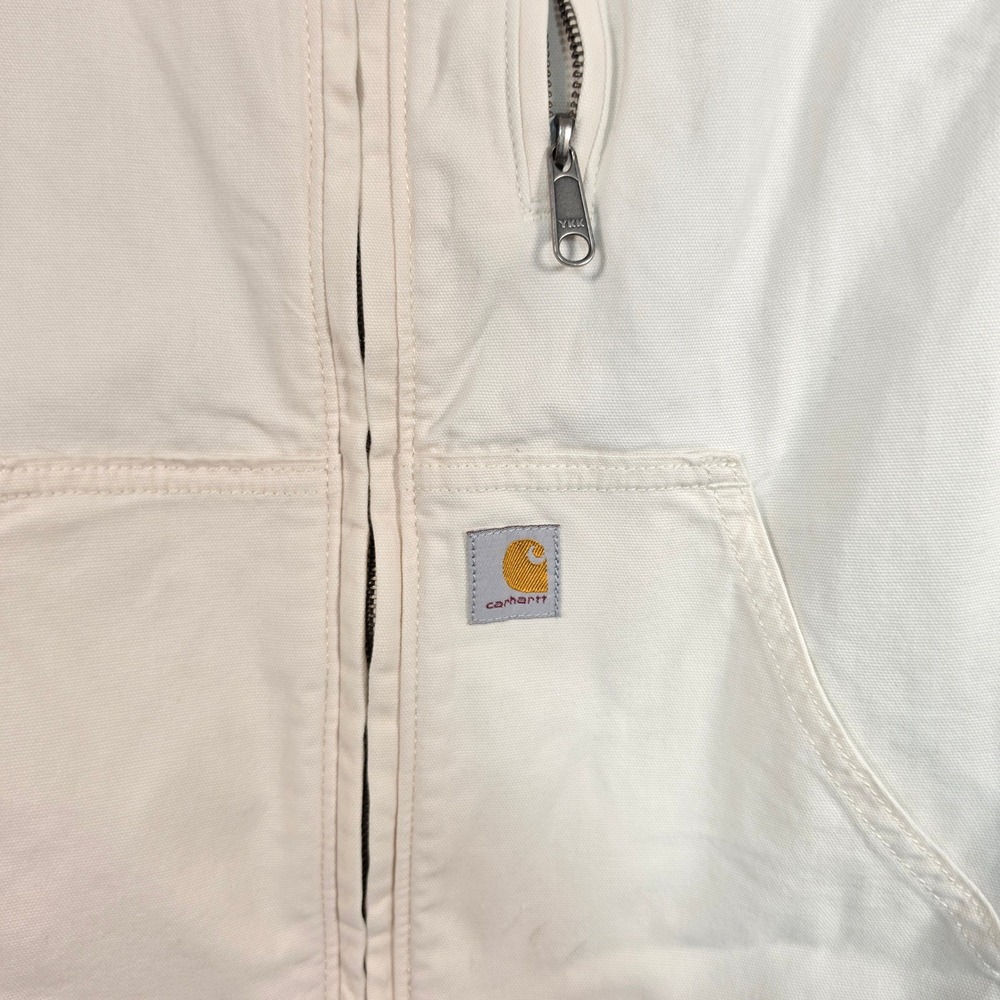 Carhartt Bomber Jacket Womens S White Rugged Flex Canvas Workwear 0J2524-W - Picture 13 of 15